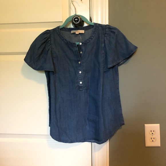 Loft Chambray Blouse - Picture 1 of 3